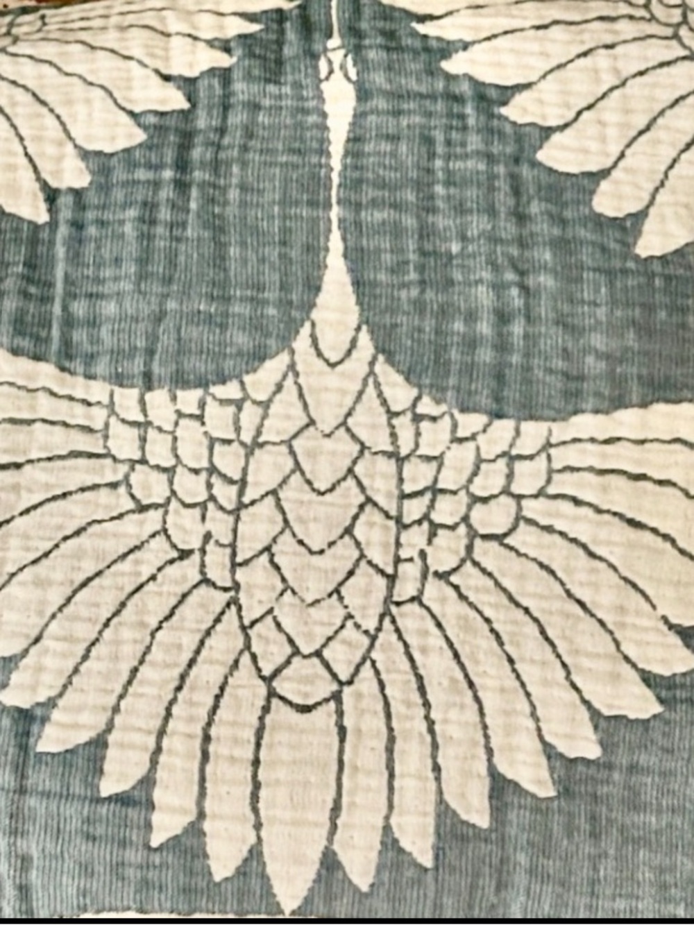 Luxury Woven King Bedspread in Teal 100% Cotton Quilted + Woven 2 Side NEW - Picture 5 of 16
